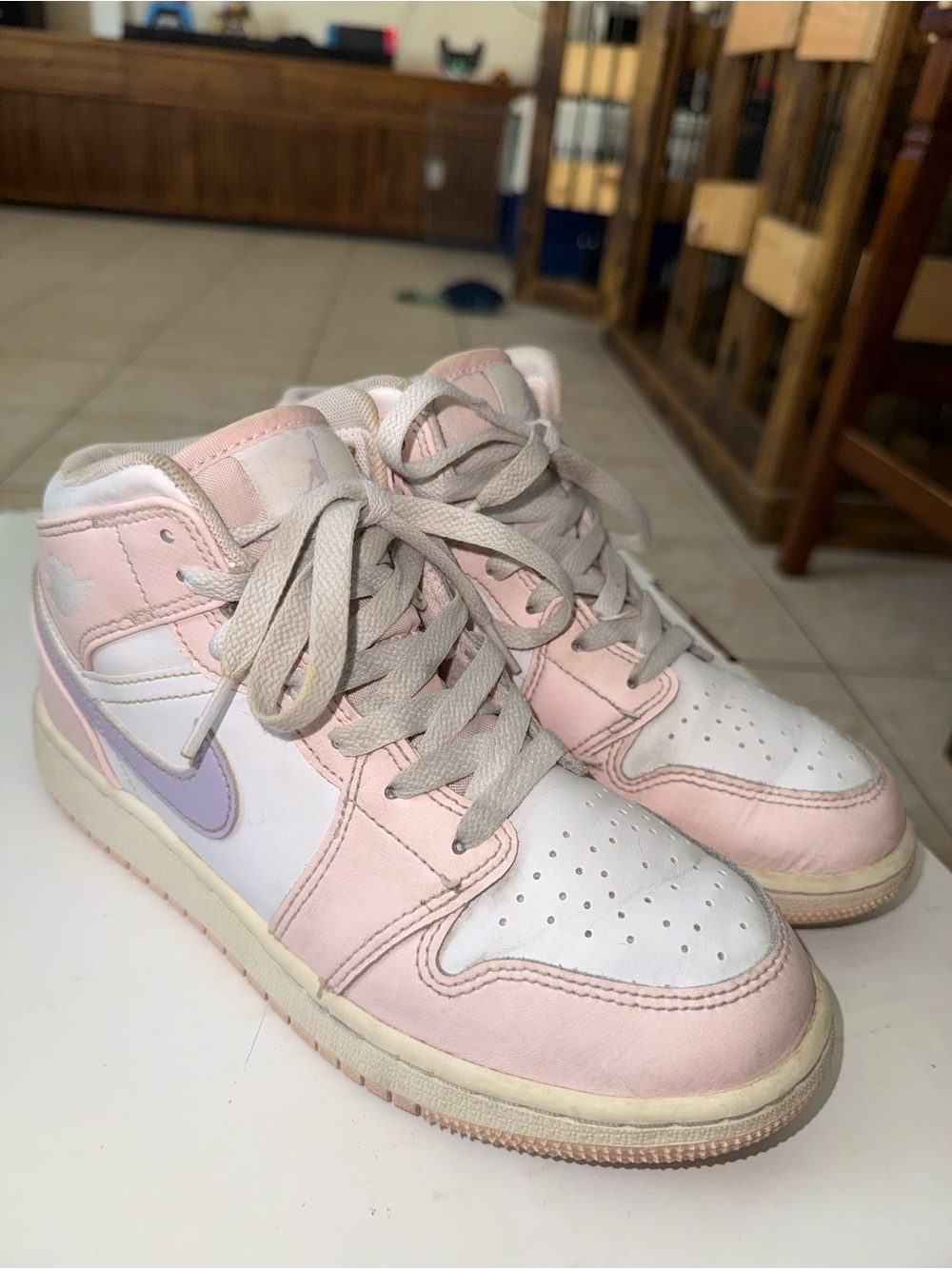 Nike Pink, White & Lilac Mid-Top Sneakers